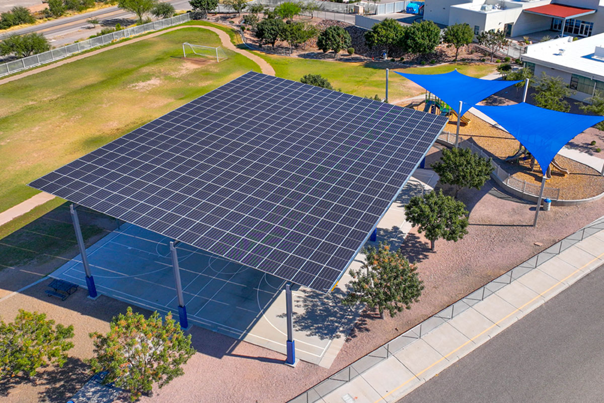 Boviet Solar Soloncorp Vail Copper Ridge School Carport Solar System